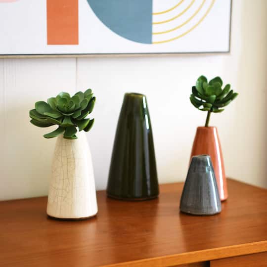 Hello Honey® Decorative Conical Stoneware Vase Set